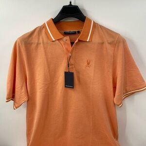 Psycho Bunny Men’s Warsaw Jacquard Pique Tangerine Polo Size 9/3XL NWT MSRP $118